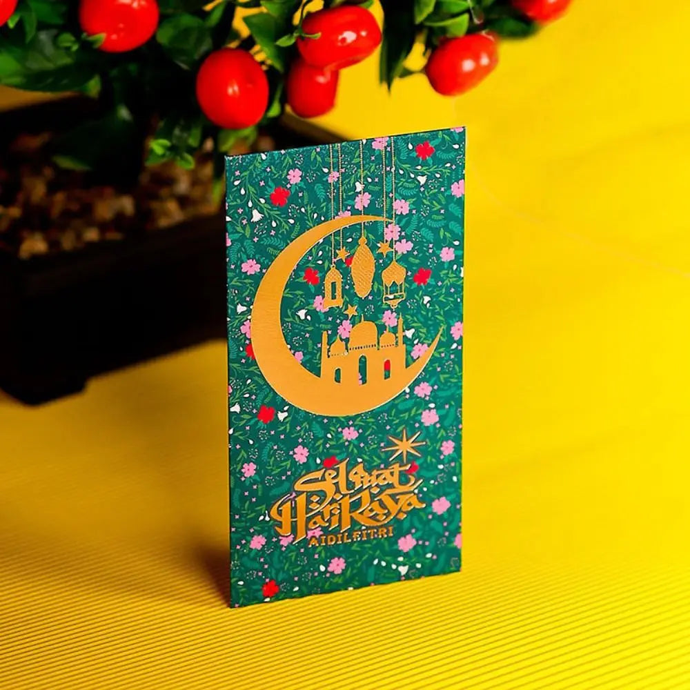 6pcs Eid Mubarak Cash Envelopes Gift Money Paper Bags Ramadan Decoration Islamic Muslim Festival Party Supplies