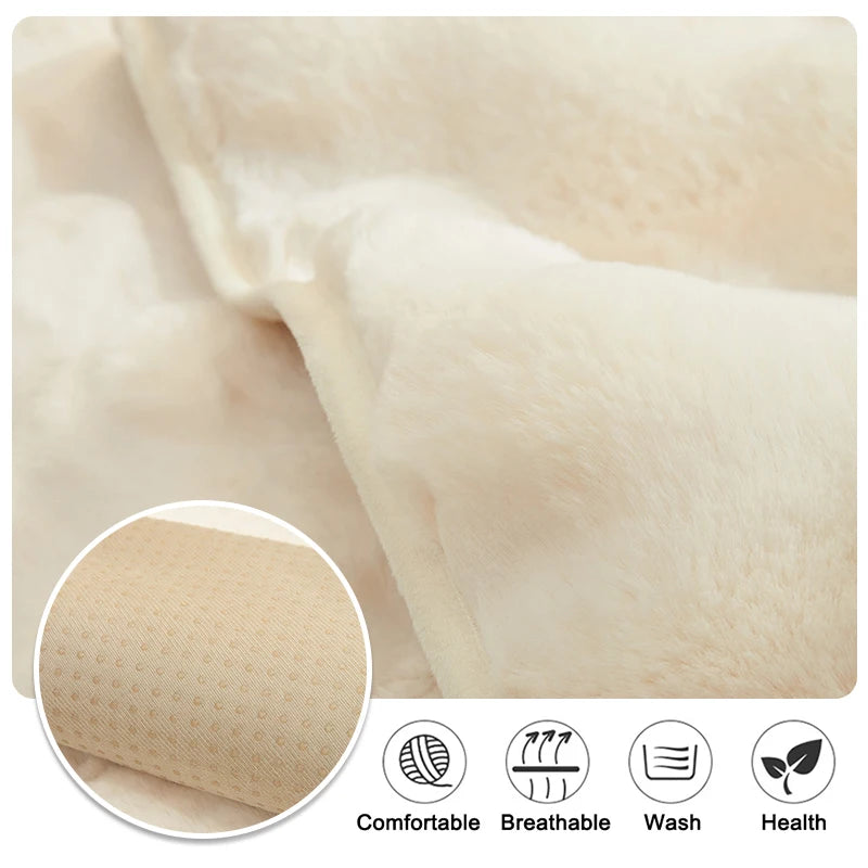 Thicken Rabbit Plush Sofa Slipcover Universal Non-slip Super Soft Sofa Towel Couch Cushion For Living Room Modern Home Decor