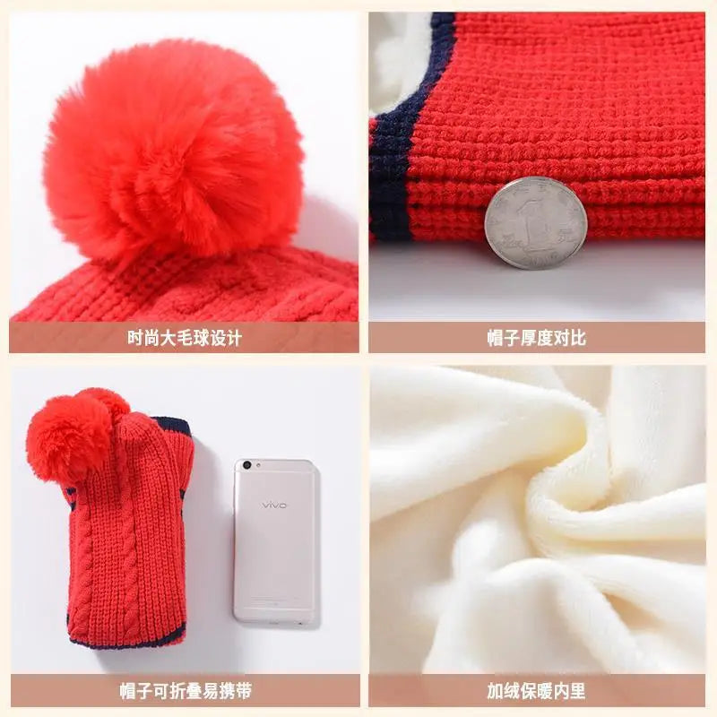 Baby Winter Hat Pompom Cartoon Children Knitted Hats