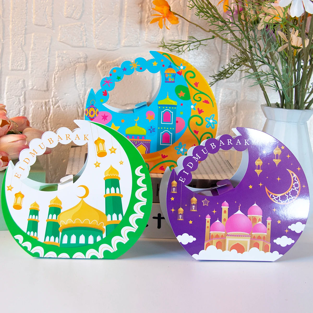 4Pcs Eid Mubarak Moon Portable Packaging Boxes