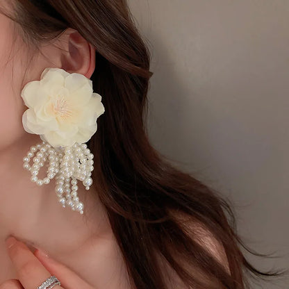 Cloth Flower Earrings