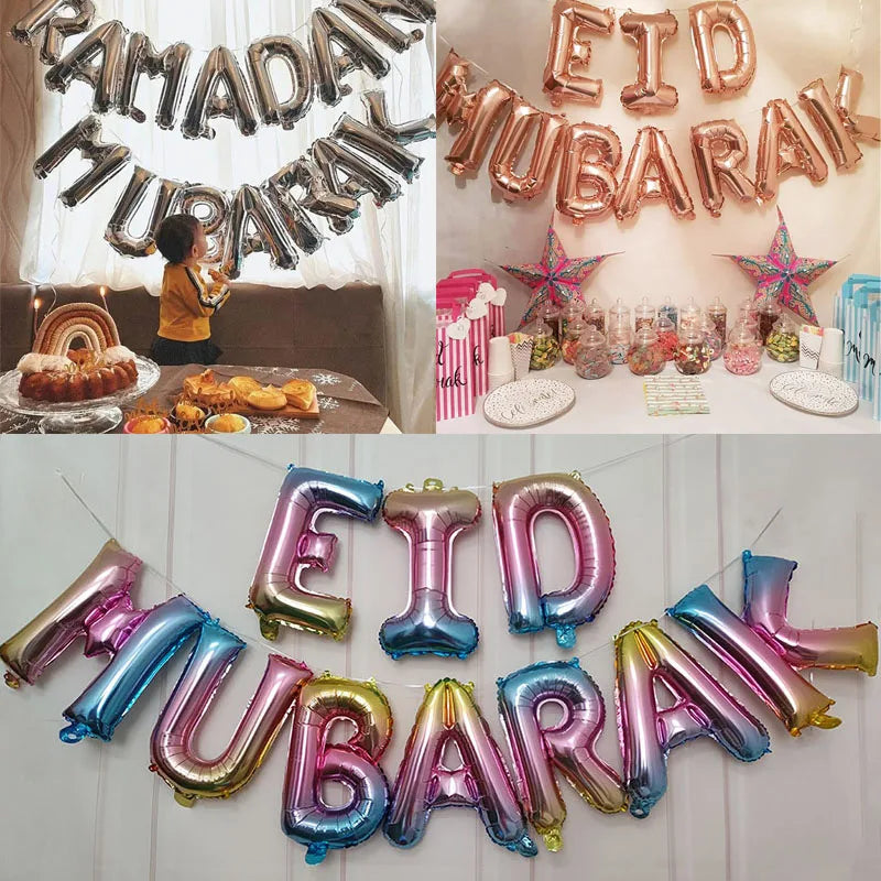 Ramadan Decorations Hanging Pendant Banner Eid Mubarak 2024 Balloon For Home Islamic Muslim Party Supplies Eid Al-fitr Ornament