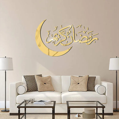 Eid Mubarak Moon Wall Stickers Ramadan Decorations for Home DIY Decal Islamic Ramadan Kareem Muslim Party Decor Eid Al Adh Gifts