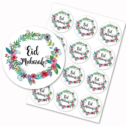 60/120Pcs Ramadan Eid Mubarak Decoration Gift Sticker Label Gift Box Seal Sticker Islamic Muslim Eid Mubarak Holiday Decorations