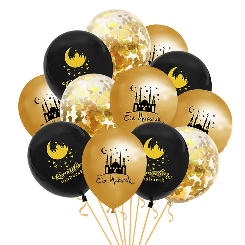 Eid Mubarak Latex Balloons Ramadan Decoration For Home Islamic Muslim Festival Party Supply 2024 Ramadan Kareem Baloon Eid Gifts