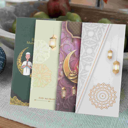 12Pcs Envelopes Eid Mubarak Gift Money Cash Decorative Paper Package Greeting Sholders Envelope Party Supplies