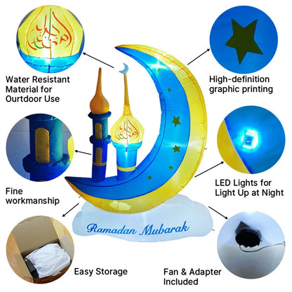 Ramadan Mubarak Outdoor Inflatable Moon Decorations