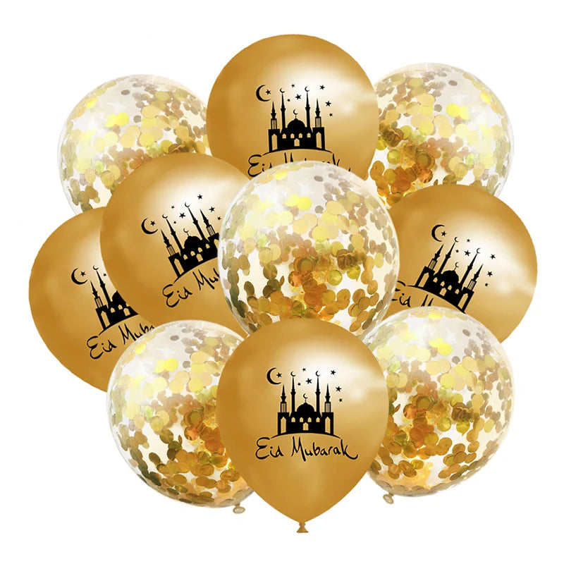 Eid Mubarak Latex Balloons Ramadan Decoration For Home Islamic Muslim Festival Party Supply 2024 Ramadan Kareem Baloon Eid Gifts