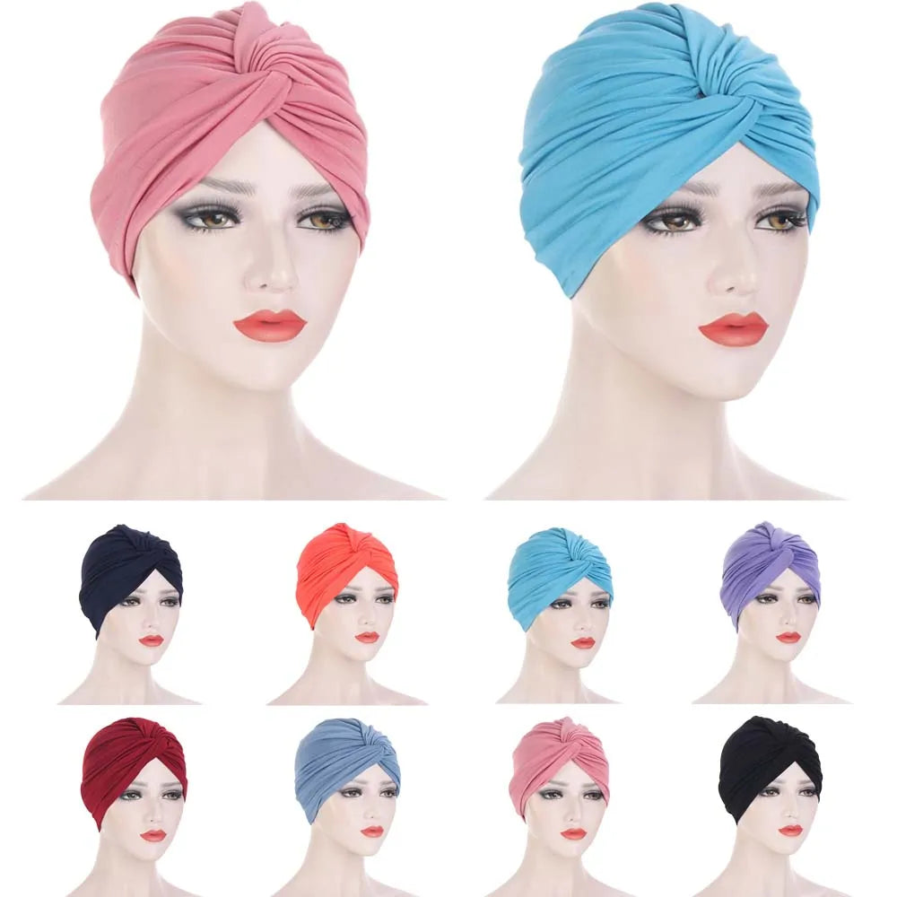 Muslim Women Twist Knot Head Scarf Wrap Arab Islamic Cap