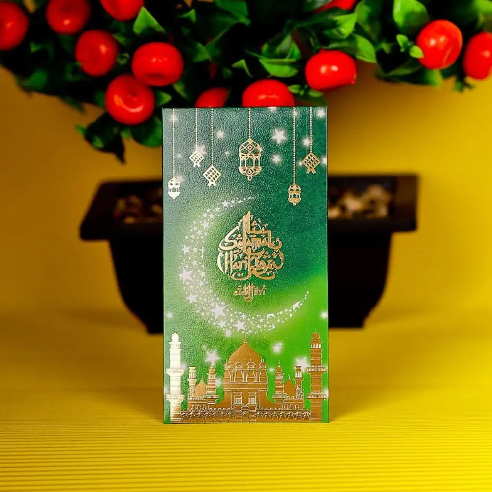 6pcs Eid Mubarak Cash Envelopes Gift Money Paper Bags Ramadan Decoration Islamic Muslim Festival Party Supplies