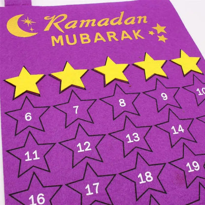 Ramadan Calendar For Kids With 30 Reusable Star 30 Days Felt Wall