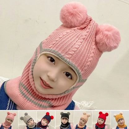 Baby Winter Hat Pompom Cartoon Children Knitted Hats