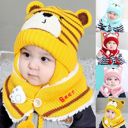 Unisex Winter Kids Stripe Knit Hat