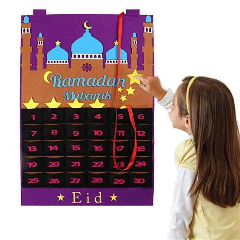 2024 Ramadan Countdown Calendar Eid Mubarak Decorations for Home Islamic Muslim Party Decor Ramadan Kareem Eid Al Adha Kid Gifts