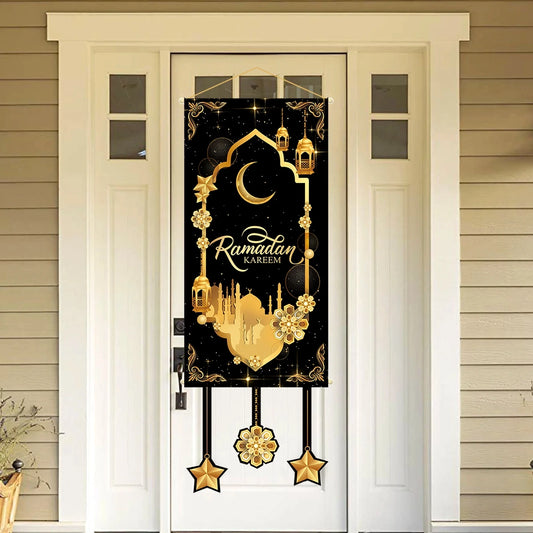 Ramadan Hanging Flag Ramadan Decoration For Home 2024 Kareem Aid EID Mubarak Muslim Islamic Festival Eid Al-fitr Party Supplies