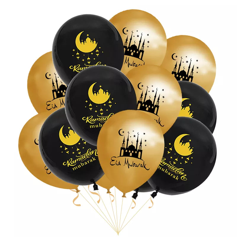 Eid Mubarak Latex Balloons Ramadan Decoration For Home Islamic Muslim Festival Party Supply 2024 Ramadan Kareem Baloon Eid Gifts