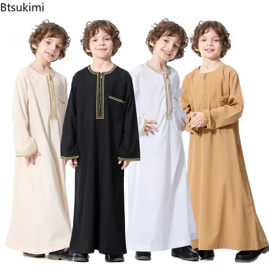 New2024 Dubai Arab Muslim Kids Boys Clothes