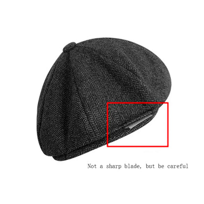 Vintage Men's Newsboy Cap With Blades Peaky Blinders Women Men Berets Classic Woolen Octagonal Caps Casual Gatsby Flat Hat