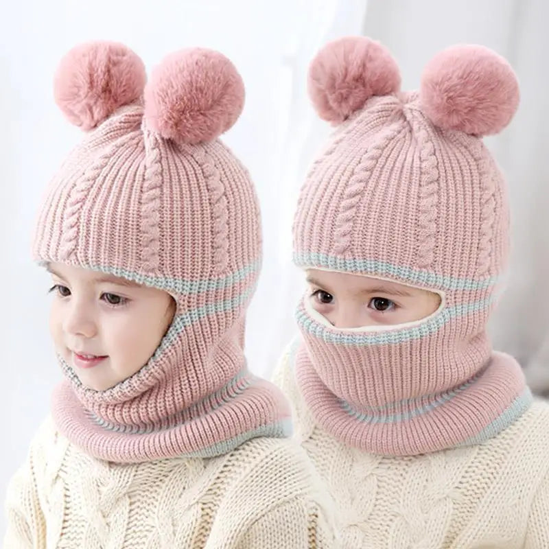 Baby Winter Hat Pompom Cartoon Children Knitted Hats