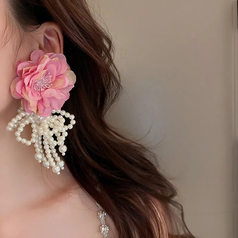 Cloth Flower Earrings