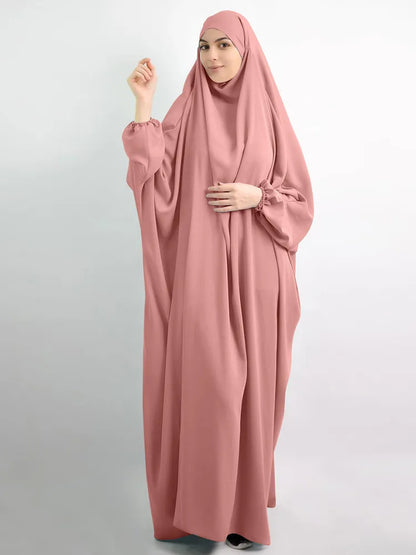 Eid Hooded Muslim Women Hijab Dress Prayer Garment Abaya Long Khimar Full Cover Ramadan Gown Abayas Islamic Clothes Niqab jilbab