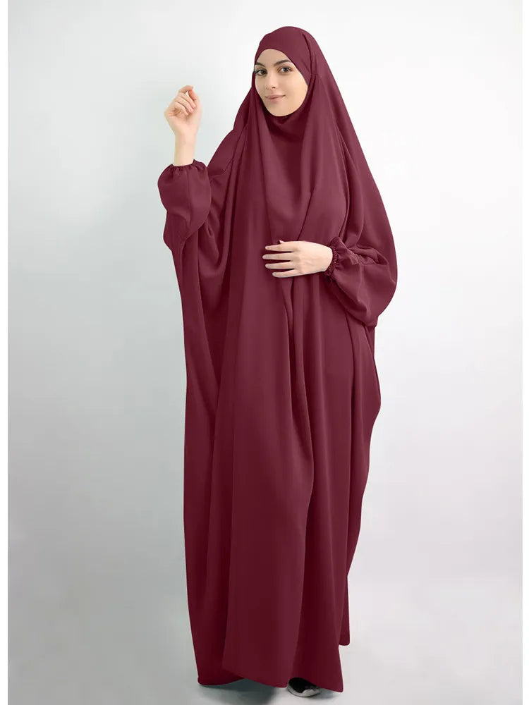 Eid Hooded Muslim Women Hijab Dress Prayer Garment Abaya Long Khimar Full Cover Ramadan Gown Abayas Islamic Clothes Niqab jilbab