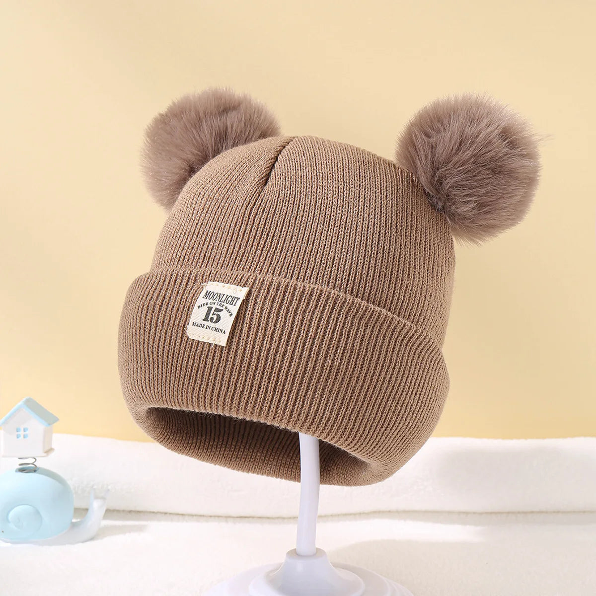 Winter Children Warm Baby Knitted Hats With Pom Pom