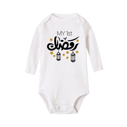 My First Eid Newborn Baby Long Sleeve Romper Fashion Casual Infant Clothes Eid Mubarak Outfit Clothes Islamic Holiday Best Gifts