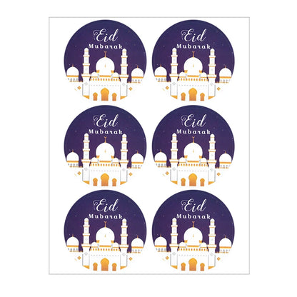 60/120pcs EID Mubarak 4cm Round Label Stickers Gift Wrapping DIY Envelope Stationery Seal Stickers Islamic Muslim Party Gifts