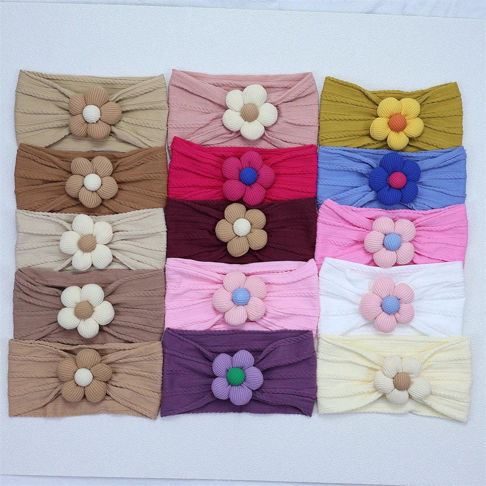 New Flower Nylon Girl Hairband Kids Hair Accessories