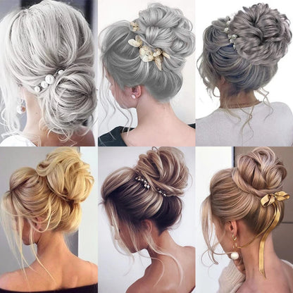 Messy Bun Hair Extension Synthetic Elastic Band Curly Wave Chignon Scrunchies Donut Updo Hairpiece For Women