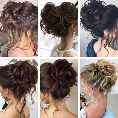 Curly Messy Bun Hair Piece