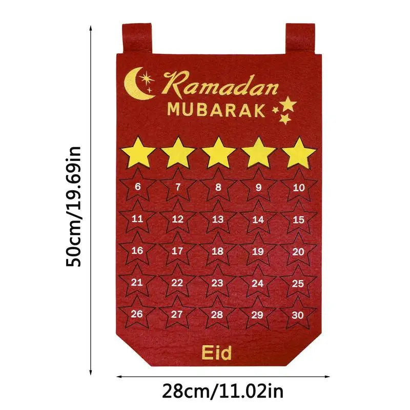 Ramadan Calendar For Kids With 30 Reusable Star 30 Days Felt Wall